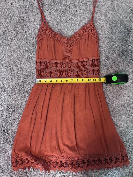 Abercrombie & Fitch Dresses & Skirts - Abercrombie Rust Boho Lace Mini Dress Spaghetti Strap Sundress Size Small